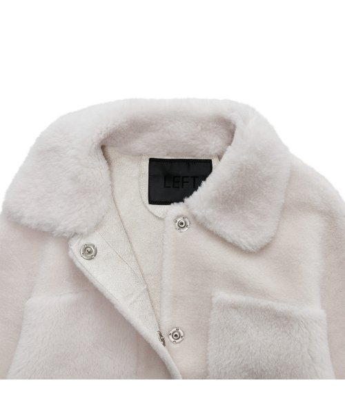 LEFTSEOUL（レフトソウル）の「リアルウールシアリングジャケット [アイボリー]（ムートンコート・レディース・その他・MEDIUM/SMALL）」の4枚目の写真