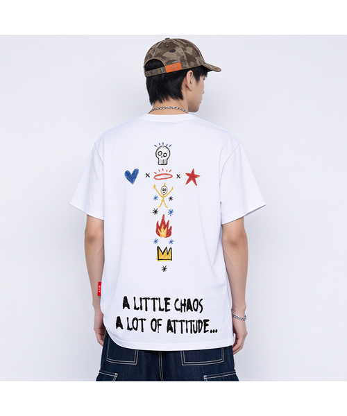 ARTISTWEAR（アーティストウェア）の「[ATW] カオススケッチ半袖Tシャツ - 2COLOR（Tシャツ/カットソー・レディース・ホワイト/ブラック・SMALL/MEDIUM/LARGE/X-LARGE/XX-LARGE/XXXX-LARGE）」の2枚目の写真