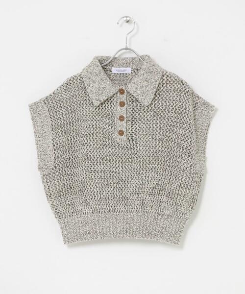 URBAN RESEARCH Sonny Label（アーバンリサーチサニーレーベル）の「襟付きメッシュニットプルオーバー（ニット/セーター・レディース・ベージュ/チャコールグレー・FREE）」の10枚目の写真