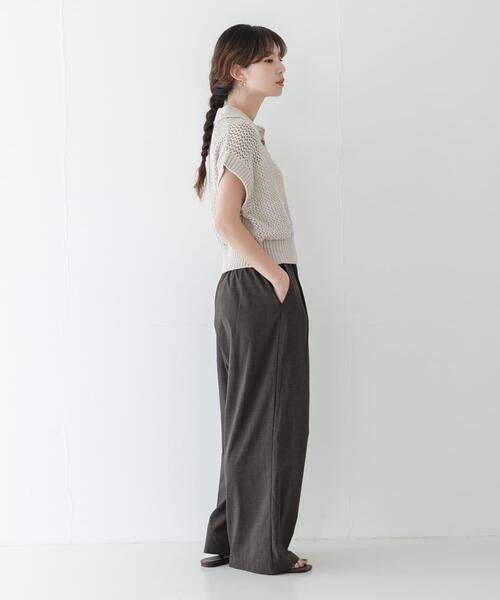 URBAN RESEARCH Sonny Label（アーバンリサーチサニーレーベル）の「襟付きメッシュニットプルオーバー（ニット/セーター・レディース・ベージュ/チャコールグレー・FREE）」の20枚目の写真