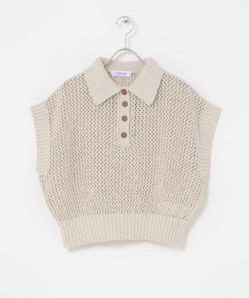 URBAN RESEARCH Sonny Label（アーバンリサーチサニーレーベル）の「襟付きメッシュニットプルオーバー（ニット/セーター・レディース・ベージュ/チャコールグレー・FREE）」の22枚目の写真