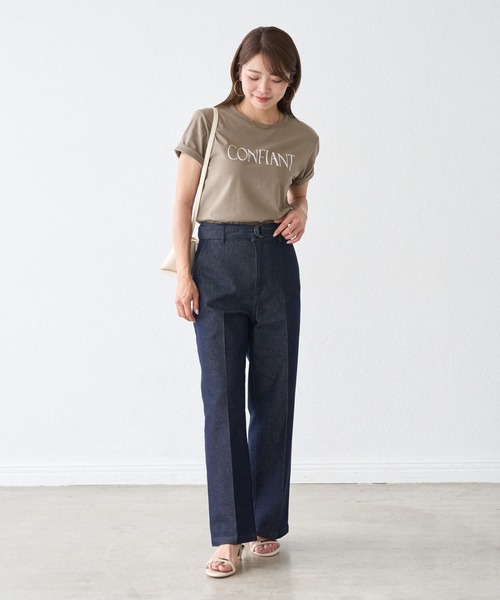 ROPE' PICNIC(ロペピクニック)の「フロッキーロゴTシャツ/UVカット・接触冷感・汗染み防止(Tシャツ/カットソー・レディース・ワイン/カーキ/ホワイト/チャコールグレー・FREE)」の18枚目の写真