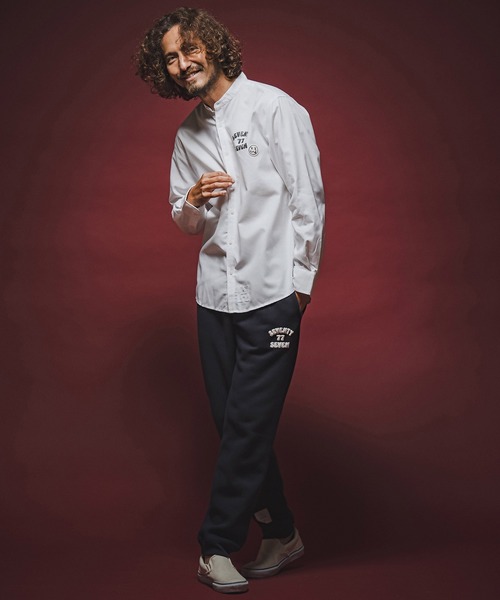 seventy seven(セブンティセブン)の「ms6596- OX band collar L-S shirt (funny arch) バンドカラー長袖シャツ(7726W300)(シャツ/ブラウス・メンズ・ホワイト/ブラック/ベージュ・S/M/L/XL)」の10枚目の写真