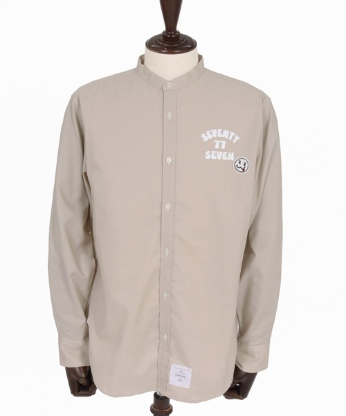 seventy seven(セブンティセブン)の「ms6596- OX band collar L-S shirt (funny arch) バンドカラー長袖シャツ(7726W300)(シャツ/ブラウス・メンズ・ホワイト/ブラック/ベージュ・S/M/L/XL)」の17枚目の写真