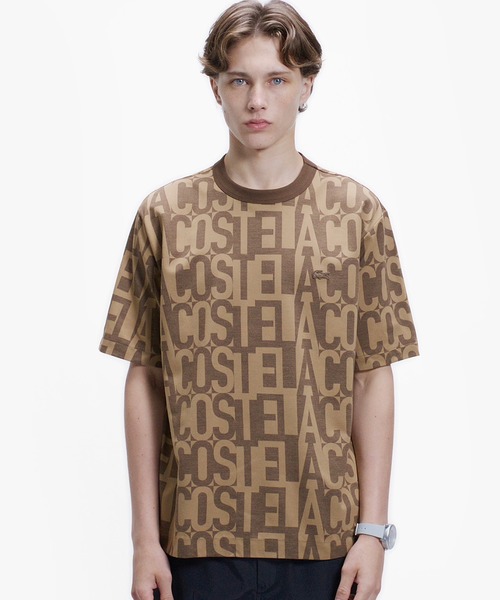 LACOSTE(ラコステ)の「クールマックスブランドネームロゴ総柄Tシャツ(Tシャツ/カットソー・メンズ・ブラウン/オフホワイト/ブラック/チャコール・2/5/4/3)」の4枚目の写真