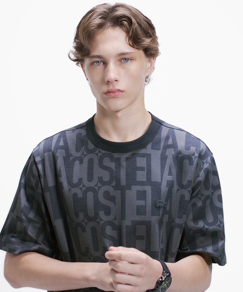 LACOSTE(ラコステ)の「クールマックスブランドネームロゴ総柄Tシャツ(Tシャツ/カットソー・メンズ・ブラウン/オフホワイト/ブラック/チャコール・2/5/4/3)」の18枚目の写真