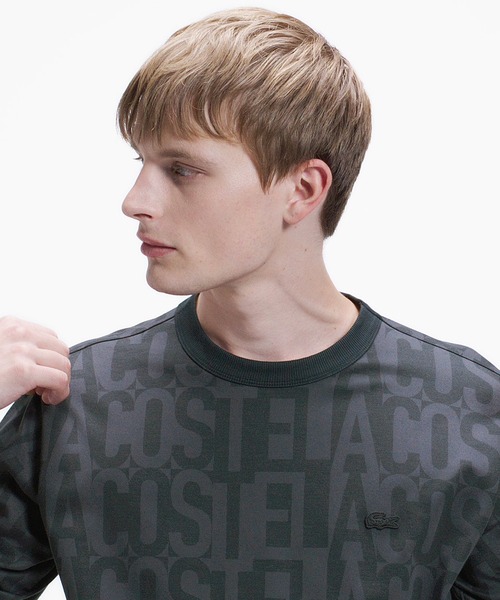 LACOSTE(ラコステ)の「クールマックスブランドネームロゴ総柄Tシャツ(Tシャツ/カットソー・メンズ・ブラウン/オフホワイト/ブラック/チャコール・2/5/4/3)」の22枚目の写真