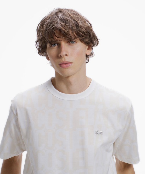 LACOSTE(ラコステ)の「クールマックスブランドネームロゴ総柄Tシャツ(Tシャツ/カットソー・メンズ・ブラウン/オフホワイト/ブラック/チャコール・2/5/4/3)」の14枚目の写真
