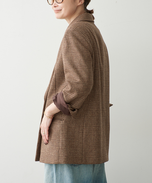 ESSENTIAL(エッセンシャル)の「*Essential ジャケット (check)(テーラードジャケット・レディース・ブラウン・36/38)」の3枚目の写真