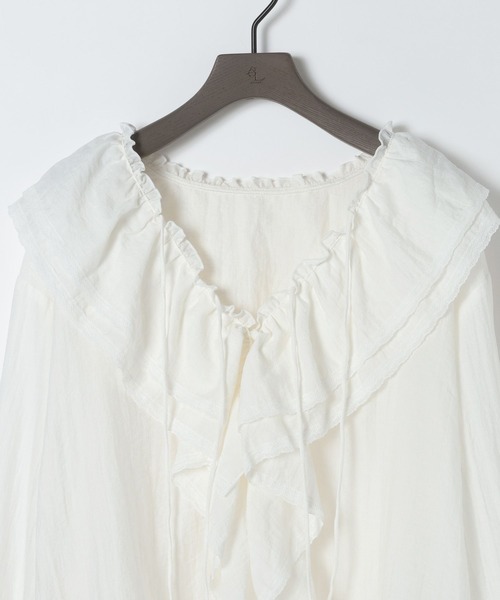 eL(エル)の「【eL】Frill Lace Blouse/1066478(シャツ/ブラウス・レディース・ブラック/オフホワイト・FREE)」の13枚目の写真