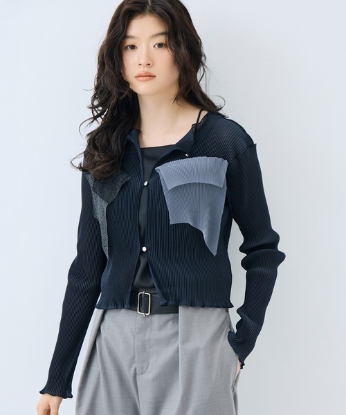 kotohayokozawa(コトハヨコザワ)の「【kotohayokozawa/コトハヨコザワ】《STUDIOUS別注》シアーラメカーディガン/ウォッシャブル(カーディガン/ボレロ・レディース・ネイビー/ピンク/ブルー/アイボリー・FREE)」の9枚目の写真