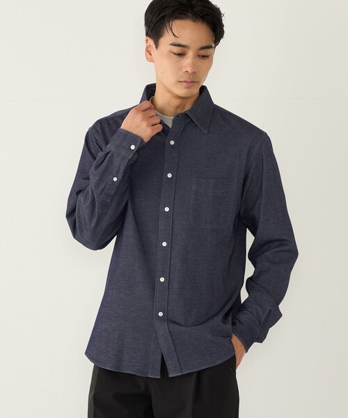 SHIPS Colors(シップス カラーズ)の「モクロディ ジャージー シャツ◇(シャツ/ブラウス・メンズ・ネイビー/ブラック・X-LARGE/LARGE/MEDIUM)」の10枚目の写真