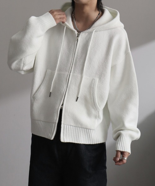 welise(ウェライズ)の「【welise/ウェライズ】-2026AW-ウールブレンドスムースニット ショート丈ニットパーカー(パーカー・メンズ・ダークブルー/グレー/ホワイト/ブラック/チャコールグレー・S/M/L)」の20枚目の写真
