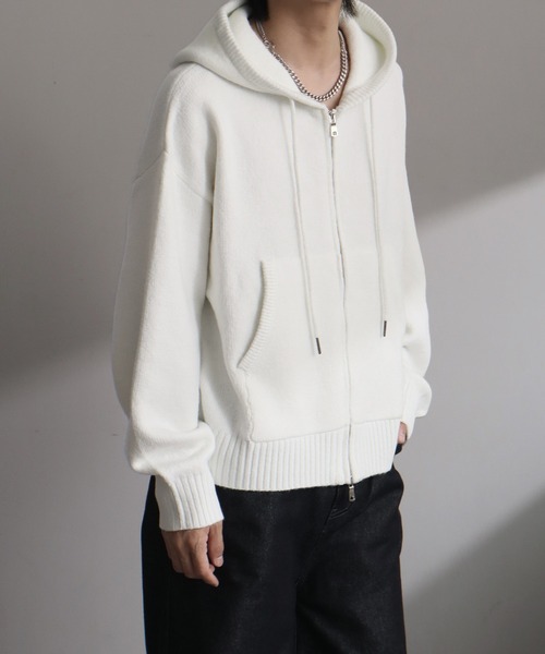 welise(ウェライズ)の「【welise/ウェライズ】-2026AW-ウールブレンドスムースニット ショート丈ニットパーカー(パーカー・メンズ・ダークブルー/グレー/ホワイト/ブラック/チャコールグレー・S/M/L)」の22枚目の写真