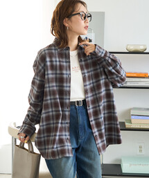 限定展開 ネルチェック ビッグ シャツ
