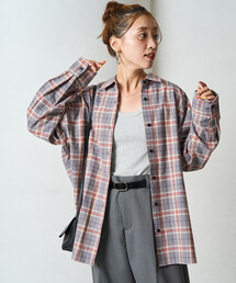 限定展開 ネルチェック ビッグ シャツ