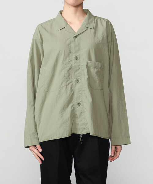 MORIKAGE SHIRT(モリカゲシャツ)の「MORIKAGE SHIRT KYOTO |〈別注〉オープンカラーシャツ WOMEN(シャツ/ブラウス・レディース・グレー/イエロー/グリーン系その他/アイボリー・S)」の4枚目の写真