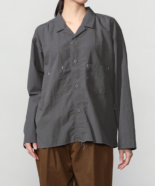 MORIKAGE SHIRT(モリカゲシャツ)の「MORIKAGE SHIRT KYOTO |〈別注〉オープンカラーシャツ WOMEN(シャツ/ブラウス・レディース・グレー/イエロー/グリーン系その他/アイボリー・S)」の2枚目の写真