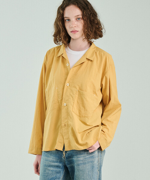 MORIKAGE SHIRT(モリカゲシャツ)の「MORIKAGE SHIRT KYOTO |〈別注〉オープンカラーシャツ WOMEN(シャツ/ブラウス・レディース・グレー/イエロー/グリーン系その他/アイボリー・S)」の1枚目の写真