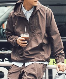 【セットアップ対応】バックドッツ撥水アノラックパーカー