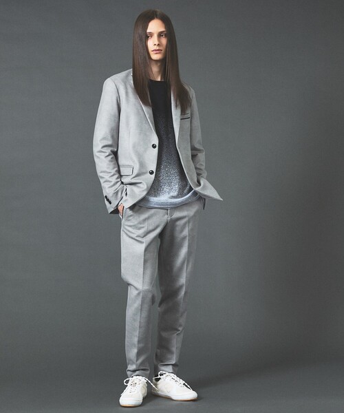 5351 POUR LES HOMMES（ゴーサンゴーイチプールオム）の「【セットアップ対応】スモーク千鳥 ダウンファブリック テーラードジャケット（セットアップ・メンズ・グレー・44/50/48/46）」の2枚目の写真