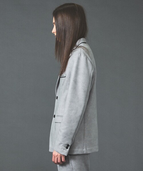 5351 POUR LES HOMMES（ゴーサンゴーイチプールオム）の「【セットアップ対応】スモーク千鳥 ダウンファブリック テーラードジャケット（セットアップ・メンズ・グレー・44/50/48/46）」の4枚目の写真