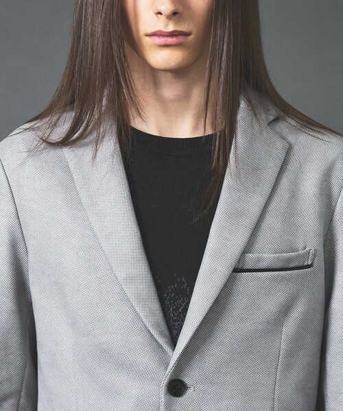 5351 POUR LES HOMMES（ゴーサンゴーイチプールオム）の「【セットアップ対応】スモーク千鳥 ダウンファブリック テーラードジャケット（セットアップ・メンズ・グレー・44/50/48/46）」の6枚目の写真