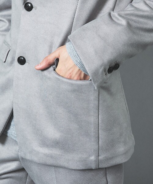 5351 POUR LES HOMMES（ゴーサンゴーイチプールオム）の「【セットアップ対応】スモーク千鳥 ダウンファブリック テーラードジャケット（セットアップ・メンズ・グレー・44/50/48/46）」の9枚目の写真