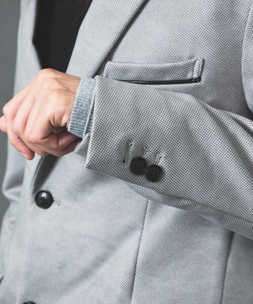 5351 POUR LES HOMMES（ゴーサンゴーイチプールオム）の「【セットアップ対応】スモーク千鳥 ダウンファブリック テーラードジャケット（セットアップ・メンズ・グレー・44/50/48/46）」の10枚目の写真