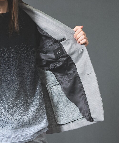 5351 POUR LES HOMMES（ゴーサンゴーイチプールオム）の「【セットアップ対応】スモーク千鳥 ダウンファブリック テーラードジャケット（セットアップ・メンズ・グレー・44/50/48/46）」の12枚目の写真