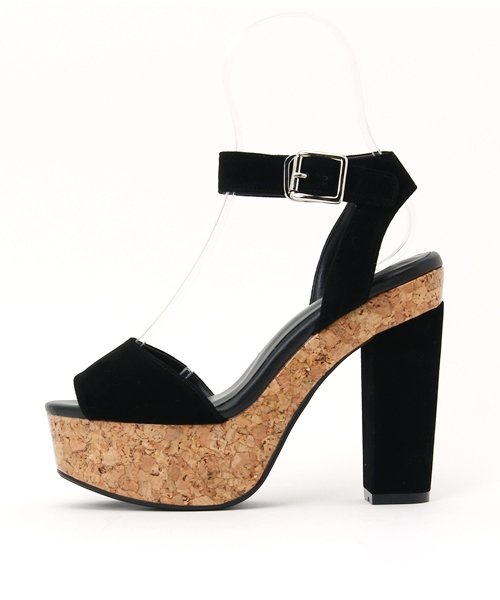 SLY（スライ）の「CORK HEEL SANDAL（サンダル・レディース・ダークグリーン/ベージュ/ブラック・SMALL/LARGE/MEDIUM）」の7枚目の写真