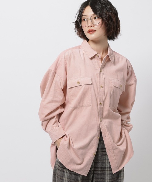 niko and...(ニコアンド)の「ソフトコーデュロイポケシャツ(シャツ/ブラウス・レディース・ピンク/ブラウン/アイボリー/チャコール・MEDIUM/LARGE)」の21枚目の写真