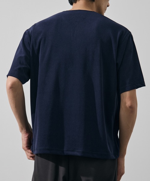 KEY TIMEZ(キータイムズ)の「【KEY TIMEZ/キータイムズ】マイクロパイルキーネックTee(Tシャツ/カットソー・メンズ・キナリ/ダークネイビー/ブルー・2/1)」の6枚目の写真