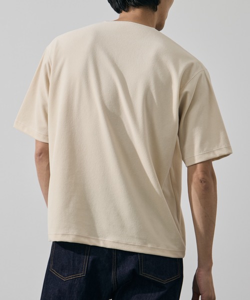 KEY TIMEZ(キータイムズ)の「【KEY TIMEZ/キータイムズ】マイクロパイルキーネックTee(Tシャツ/カットソー・メンズ・キナリ/ダークネイビー/ブルー・2/1)」の15枚目の写真