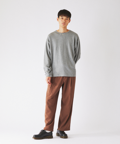 JOURNAL STANDARD relume(ジャーナルスタンダード レリューム)の「ブロック インレイ 1ボタン ヘンリーネック(Tシャツ/カットソー・メンズ・ホワイト/チャコールグレー/ネイビー・LARGE/MEDIUM)」の17枚目の写真