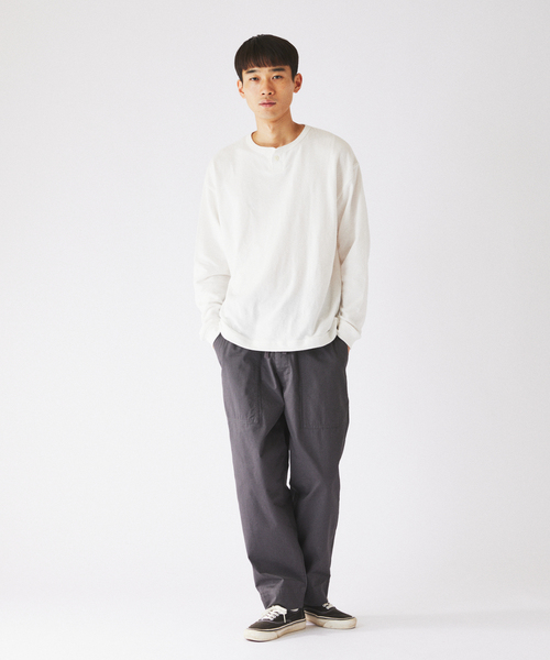 JOURNAL STANDARD relume(ジャーナルスタンダード レリューム)の「ブロック インレイ 1ボタン ヘンリーネック(Tシャツ/カットソー・メンズ・ホワイト/チャコールグレー/ネイビー・LARGE/MEDIUM)」の18枚目の写真