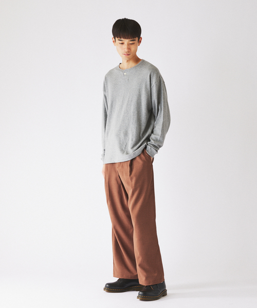 JOURNAL STANDARD relume(ジャーナルスタンダード レリューム)の「ブロック インレイ 1ボタン ヘンリーネック(Tシャツ/カットソー・メンズ・ホワイト/チャコールグレー/ネイビー・LARGE/MEDIUM)」の20枚目の写真