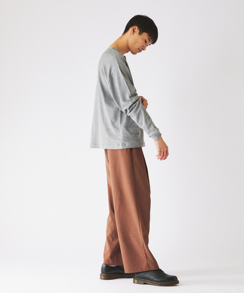 JOURNAL STANDARD relume(ジャーナルスタンダード レリューム)の「ブロック インレイ 1ボタン ヘンリーネック(Tシャツ/カットソー・メンズ・ホワイト/チャコールグレー/ネイビー・LARGE/MEDIUM)」の21枚目の写真