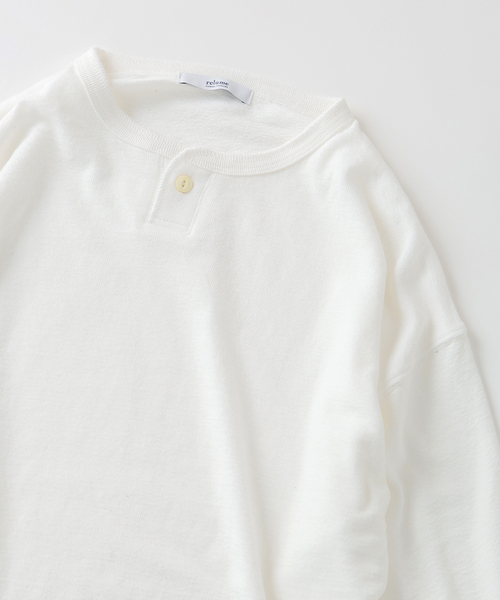 JOURNAL STANDARD relume(ジャーナルスタンダード レリューム)の「ブロック インレイ 1ボタン ヘンリーネック(Tシャツ/カットソー・メンズ・ホワイト/チャコールグレー/ネイビー・LARGE/MEDIUM)」の7枚目の写真