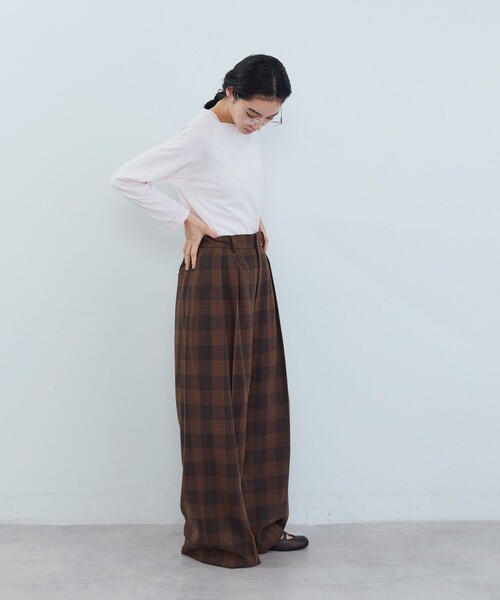 ADIEU TRISTESSE（アデュートリステス）の「ハイゲージ天竺ロングスリーブカットソー（Tシャツ/カットソー・レディース・チャコールグレー/グレー/ピンク・FREE）」の6枚目の写真