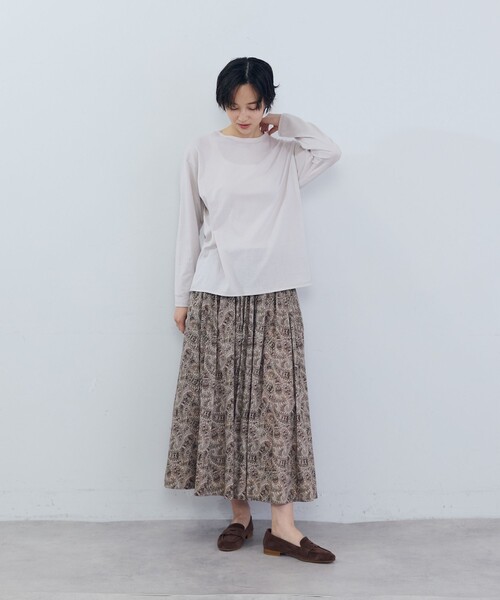 ADIEU TRISTESSE（アデュートリステス）の「ハイゲージ天竺ロングスリーブカットソー（Tシャツ/カットソー・レディース・チャコールグレー/グレー/ピンク・FREE）」の9枚目の写真
