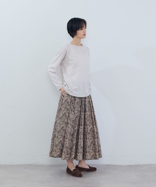 ADIEU TRISTESSE（アデュートリステス）の「ハイゲージ天竺ロングスリーブカットソー（Tシャツ/カットソー・レディース・チャコールグレー/グレー/ピンク・FREE）」の10枚目の写真
