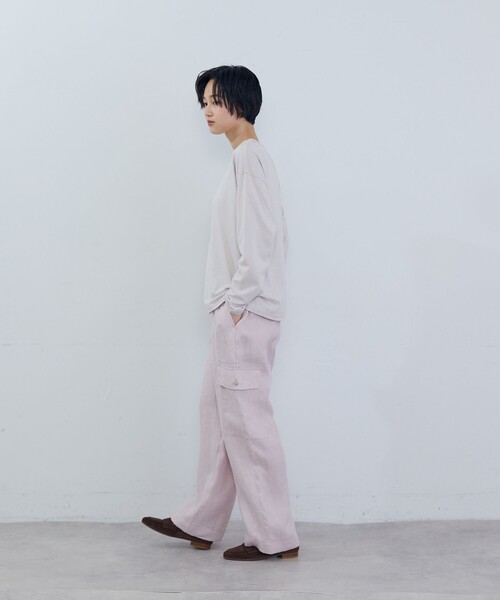 ADIEU TRISTESSE（アデュートリステス）の「ハイゲージ天竺ロングスリーブカットソー（Tシャツ/カットソー・レディース・チャコールグレー/グレー/ピンク・FREE）」の11枚目の写真