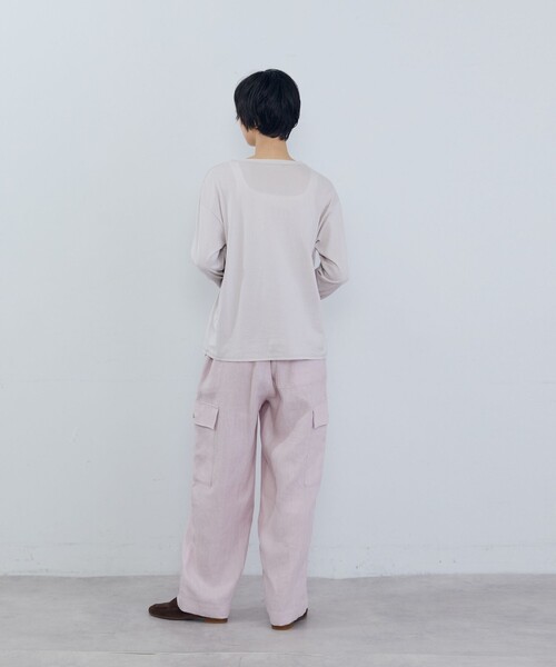 ADIEU TRISTESSE（アデュートリステス）の「ハイゲージ天竺ロングスリーブカットソー（Tシャツ/カットソー・レディース・チャコールグレー/グレー/ピンク・FREE）」の13枚目の写真