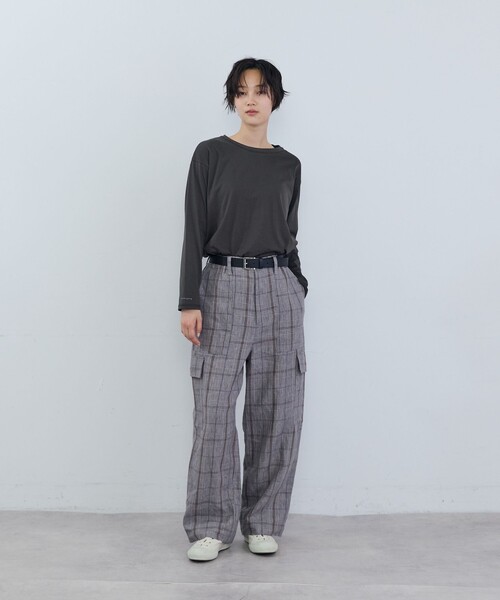 ADIEU TRISTESSE（アデュートリステス）の「ハイゲージ天竺ロングスリーブカットソー（Tシャツ/カットソー・レディース・チャコールグレー/グレー/ピンク・FREE）」の15枚目の写真