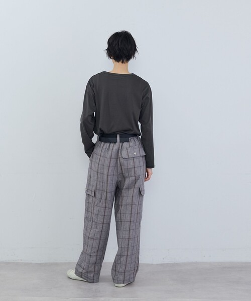 ADIEU TRISTESSE（アデュートリステス）の「ハイゲージ天竺ロングスリーブカットソー（Tシャツ/カットソー・レディース・チャコールグレー/グレー/ピンク・FREE）」の17枚目の写真