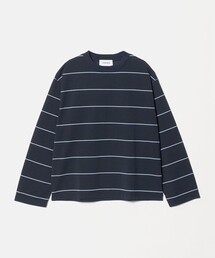 コットンポリエステル ボーダー ロングスリーブTシャツ