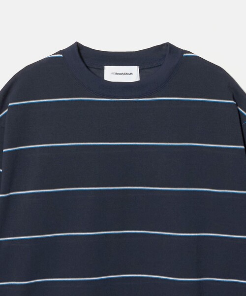 BEAUTY&YOUTH UNITED ARROWS(ビューティーアンドユースユナイテッドアローズ)の「コットンポリエステル ボーダー ロングスリーブTシャツ(Tシャツ/カットソー・レディース・ワイン/ネイビー・FREE)」の4枚目の写真