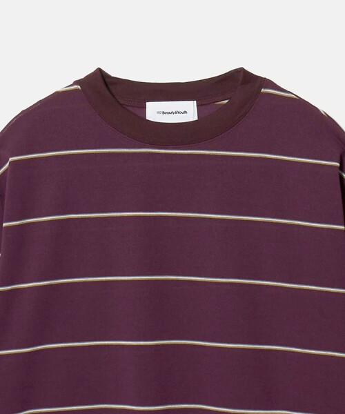 BEAUTY&YOUTH UNITED ARROWS(ビューティーアンドユースユナイテッドアローズ)の「コットンポリエステル ボーダー ロングスリーブTシャツ(Tシャツ/カットソー・レディース・ワイン/ネイビー・FREE)」の7枚目の写真