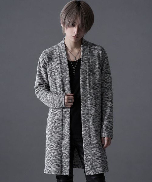 CavariA(キャバリア)の「『CavariA/キャバリア』汚しニットソーショールガウン(カーディガン/ボレロ・メンズ・ホワイト/グレー/ブラック・L/M/XL)」の13枚目の写真
